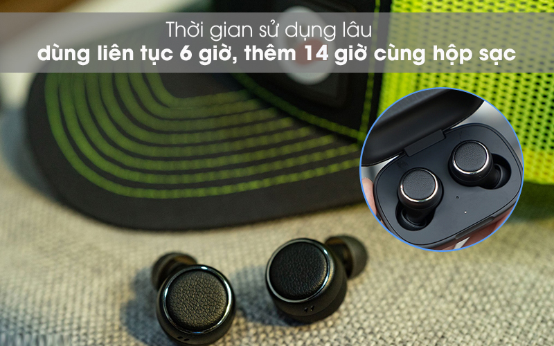 Dung lượng pin tốt - Tai nghe Bluetooth True Wireless Harman/Kardon FLYTWS Đen