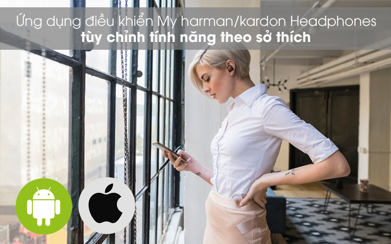 Hỗ trợ ứng dụng tùy chỉnh - Tai nghe Bluetooth True Wireless Harman/Kardon FLYTWS Đen