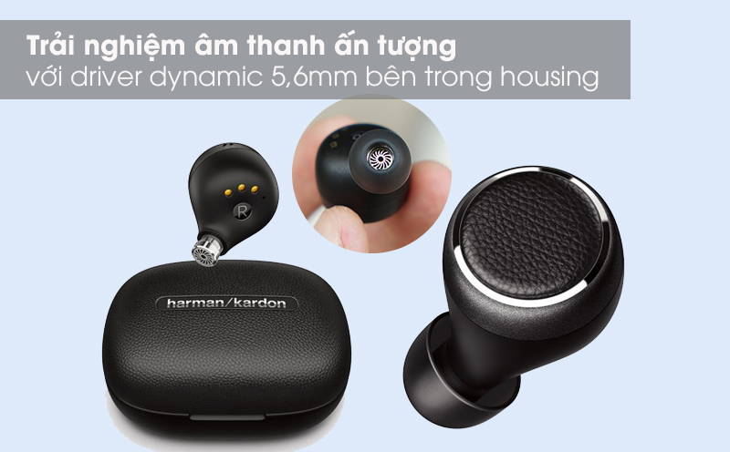Âm thanh tuyệt hảo - Tai nghe Bluetooth True Wireless Harman/Kardon FLYTWS Đen