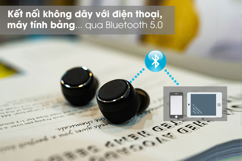 Kết nối bluetooth 5.0 - Tai nghe Bluetooth True Wireless Harman/Kardon FLYTWS Đen
