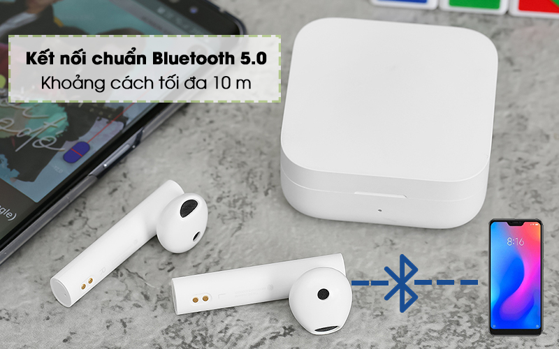 Tai nghe Bluetooth TWS Earphones 2 Basic Xiaomi BHR4089GL Trắng - Bluetooth 5.0