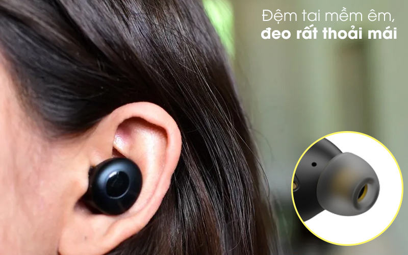 Tai nghe Bluetooth True Wireless Realme Buds Q RMA215 Đen - Đệm tai êm ái