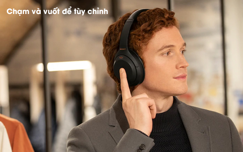 Tai nghe chụp tai Bluetooth Sony WH-1000XM4/BME Đen - Điều khiển