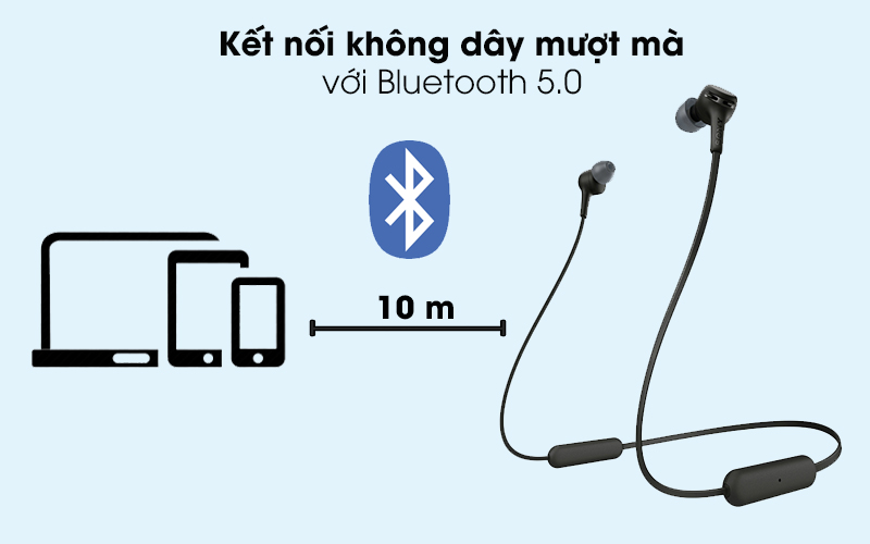 Tai nghe EP Bluetooth Sony WI-XB400 - Kết nối Bluetooth 5.0