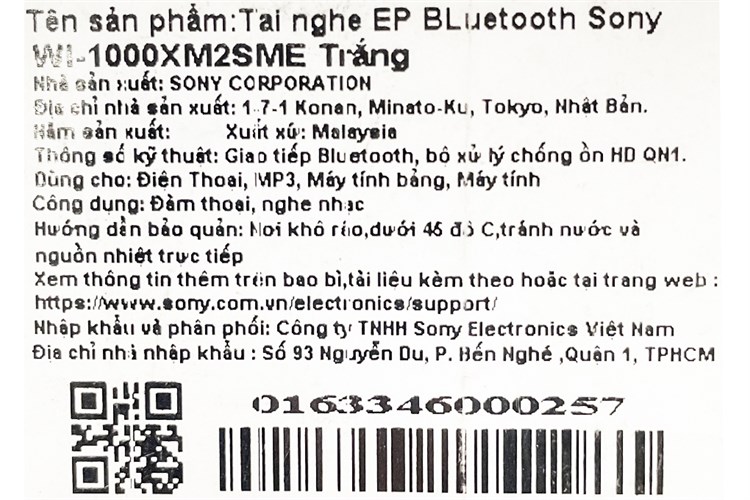 Tai nghe Bluetooth Sony WI-1000XM2 Màu Trắng