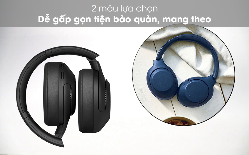 Gấp gọn tiện dụng - Tai nghe chụp tai Bluetooth Sony WH-XB900N