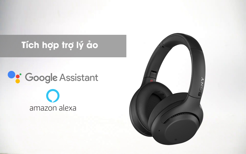 Trợ lý ảo Google Assistant - Tai nghe chụp tai Bluetooth Sony WH-XB900N