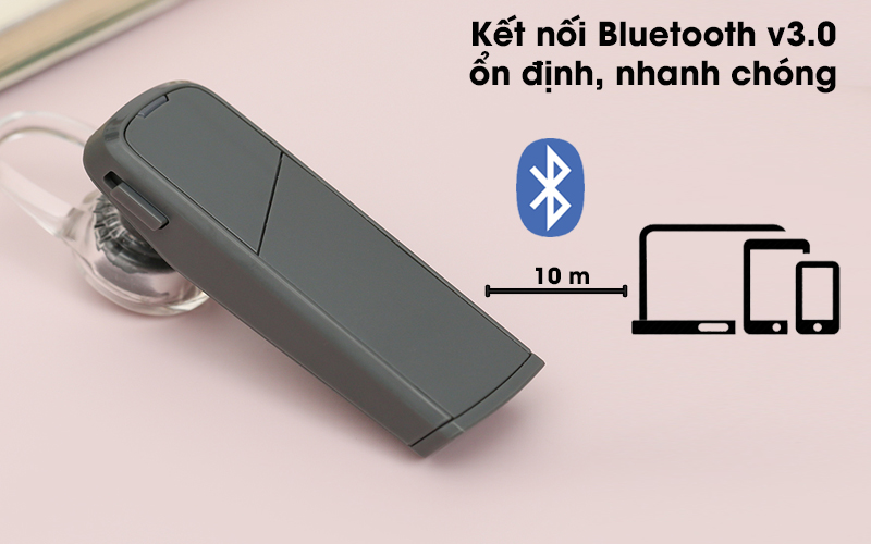 Tai nghe Bluetooth Plantronics Explorer 80 Sable Xám - Kết nối Bluetooth v3.0 ổn định
