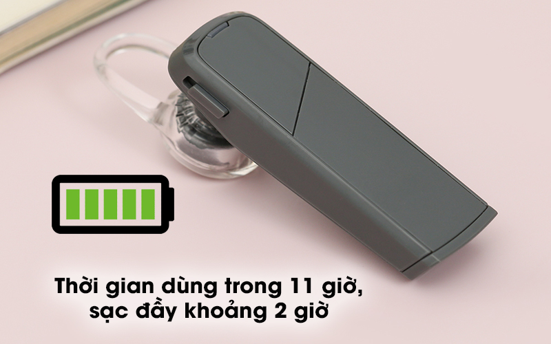 Tai nghe Bluetooth Plantronics Explorer 80 Sable Xám - Sử dụng liên tục được trong 11 giờ