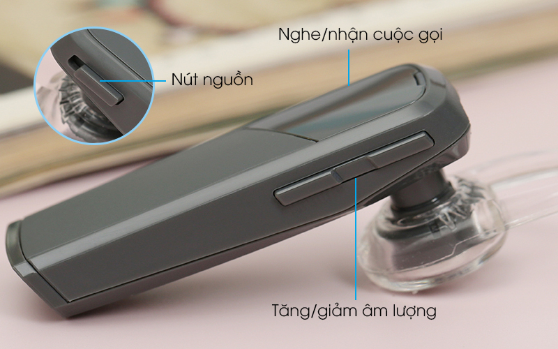 Tai nghe Bluetooth Plantronics Explorer 80 Sable Xám - Các chức năng dễ tùy chỉnh với nút nhấn