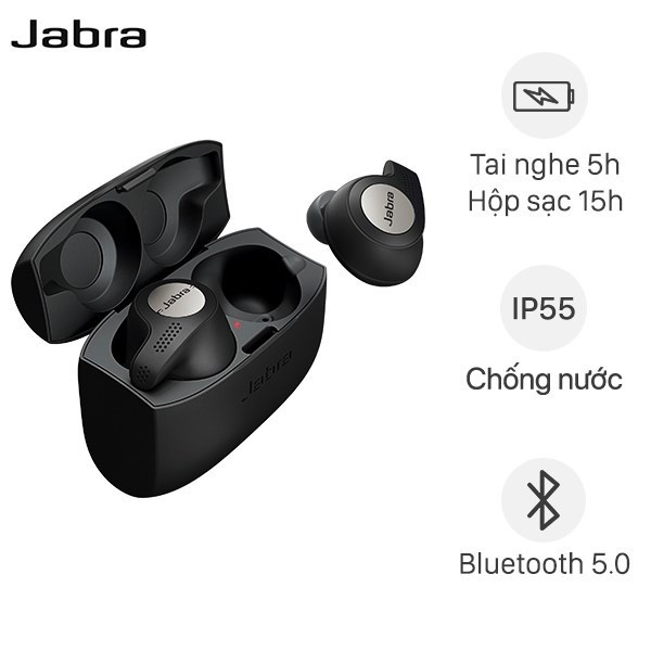 Tai nghe Bluetooth True Wireless Jabra Elite 65T Đen Titanium