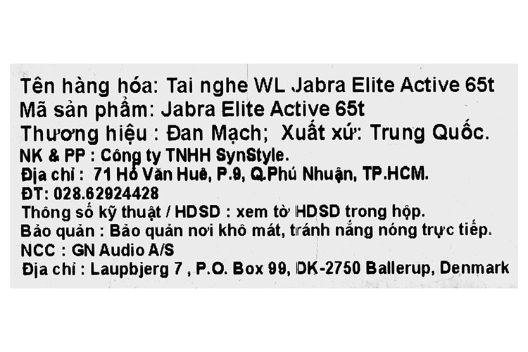 Tai nghe Bluetooth True Wireless Jabra Elite Active 65T Màu Xanh dương đậm