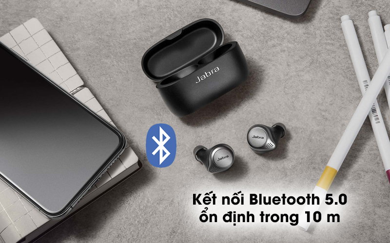 Tai nghe Bluetooth True Wireless Jabra Elite 75T Đen Titanium - Dùng được tới 28 tiếng