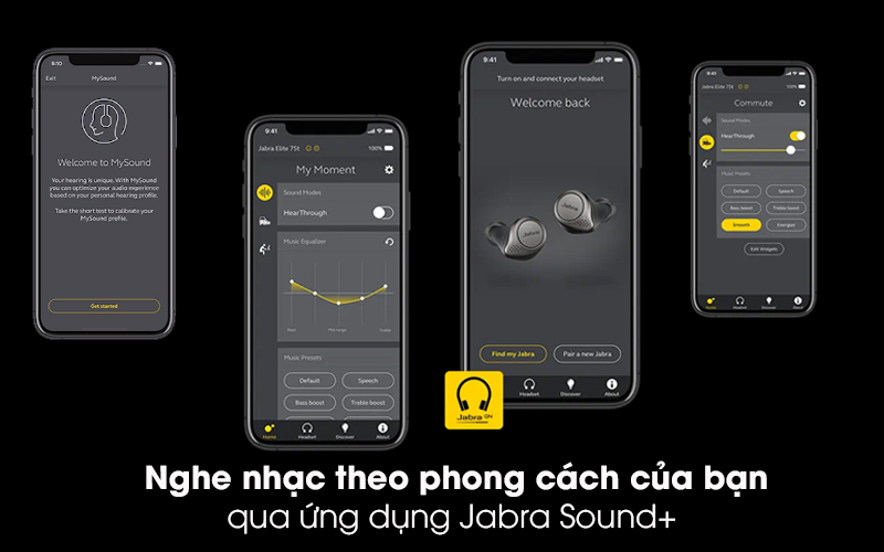 Tai nghe Bluetooth True Wireless Jabra Elite 75T Đen Titanium - Jabra Sound