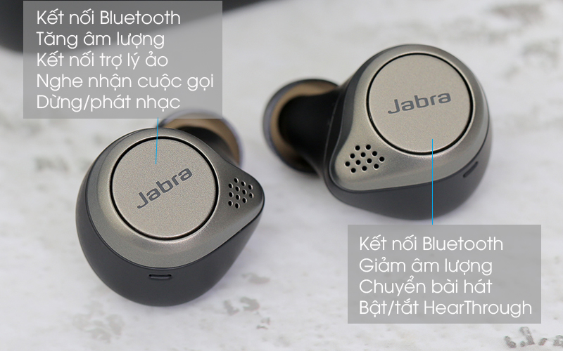 Tai nghe Bluetooth True Wireless Jabra Elite 75T Đen Titanium - Chỉnh mọi thứ với điều khiển 2 nút nhấn