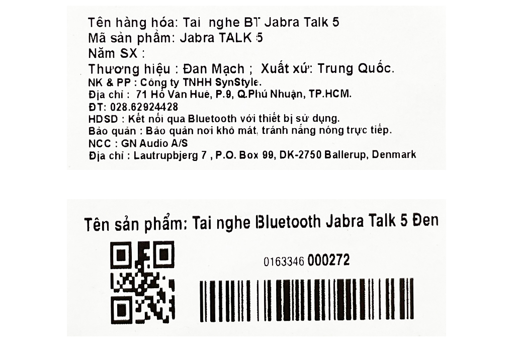 Tai nghe đàm thoại Bluetooth Jabra Talk 5 Đen giá rẻ