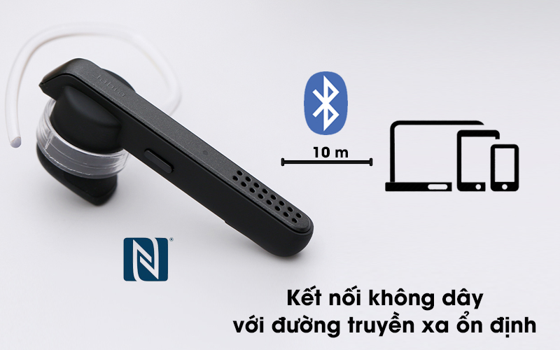 Tai nghe Bluetooth Jabra Talk 45 Đen - Kết nối, tương tác với các thiết bị nhanh chóng cùng công nghệ Bluetooth, NFC
