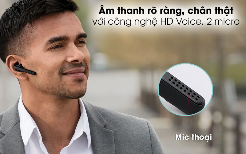 Tai nghe Bluetooth Jabra Talk 45 Đen - Tạo nên chất âm chi tiết, chân thật nhờ công nghệ HD Voice và 2 microphone