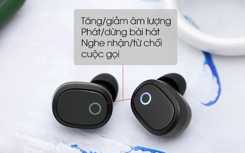 Tai nghe Bluetooth True Wireless Mozard TS13 Đen - Sử dụng các chức năng gọi thoại, nghe nhạc thuận tiện Tai nghe Bluetooth True Wireless Mozard TS13 Đen - Sử dụng các chức năng gọi thoại, nghe nhạc thuận tiện