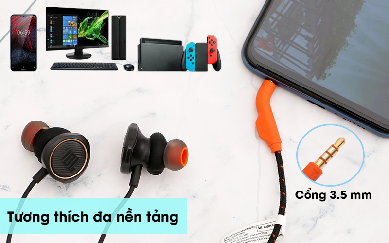 Tai nghe EP Gaming JBL Quantum 50 - Tương thích nhiều thiết bị