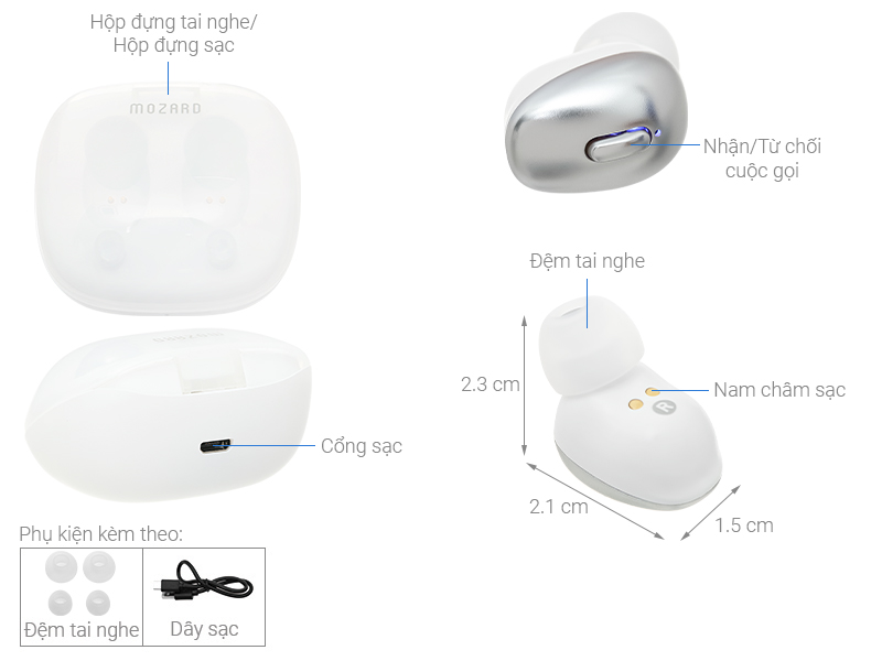 Tai nghe Bluetooth True Wireless Mozard Q8