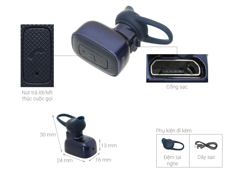 Tai nghe Bluetooth 1 Bên Mozard Q6C