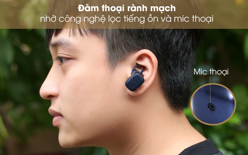 Tai nghe Bluetooth Mozard Q6C Xanh Navy - Đàm thoại với chất âm trong trẻo, chi tiết