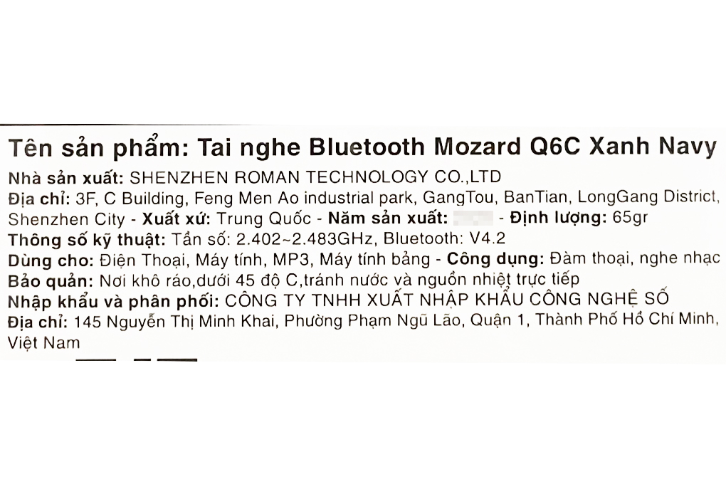 Tai nghe Bluetooth Mozard Q6C Xanh Navy