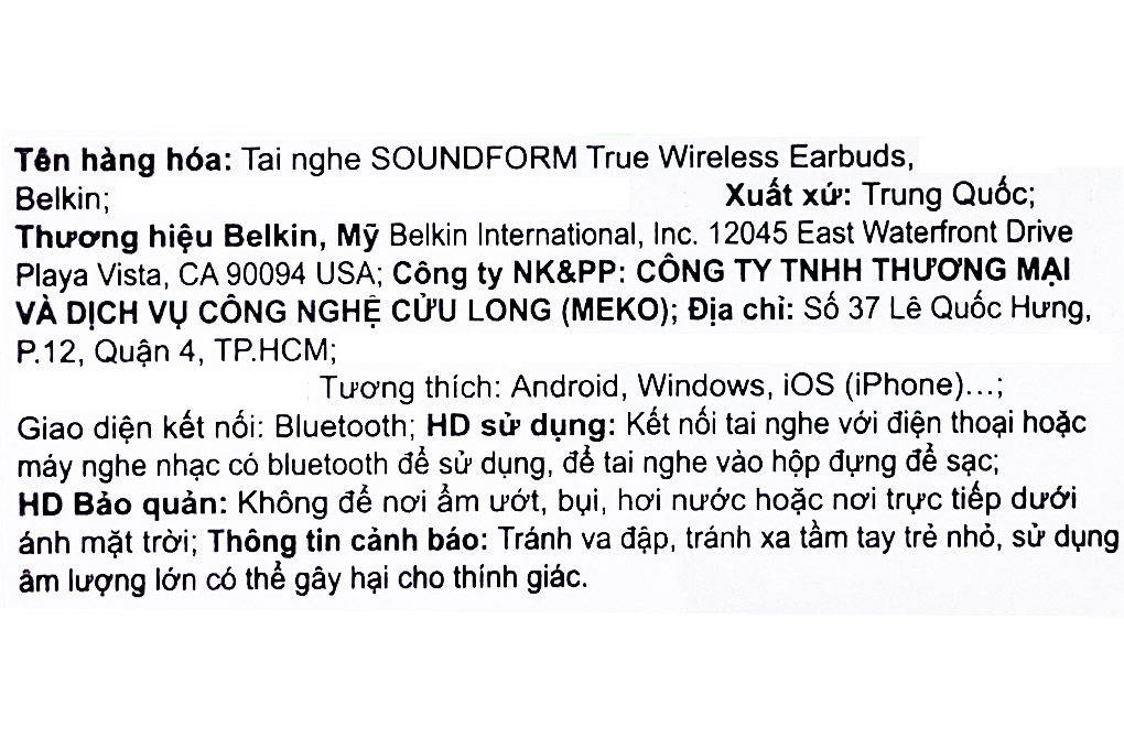 Tai nghe Bluetooth True Wireless Belkin Soundform AUC001 - 26
