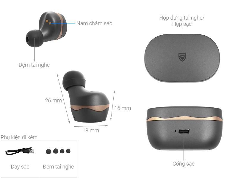 Tai nghe Bluetooth True Wireless Soundpeats Sonic