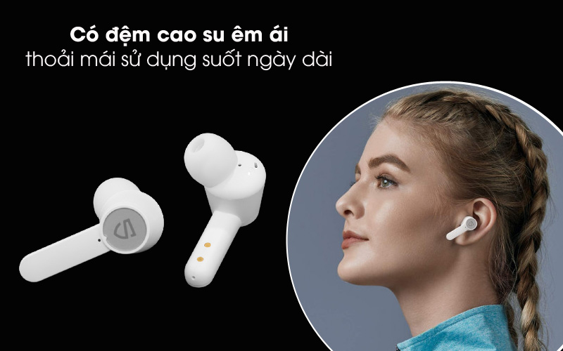 Êm ái - Tai nghe Bluetooth True Wireless Soundpeats Q Trắng