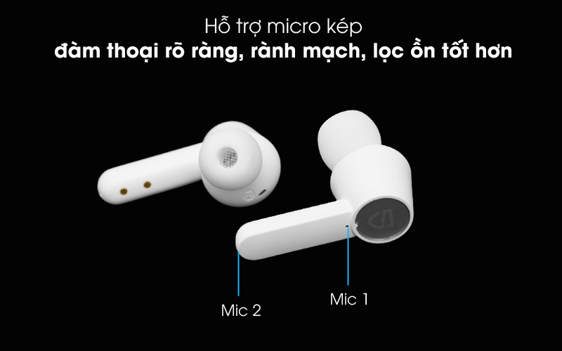 Micro kép - Tai nghe Bluetooth True Wireless Soundpeats Q Trắng