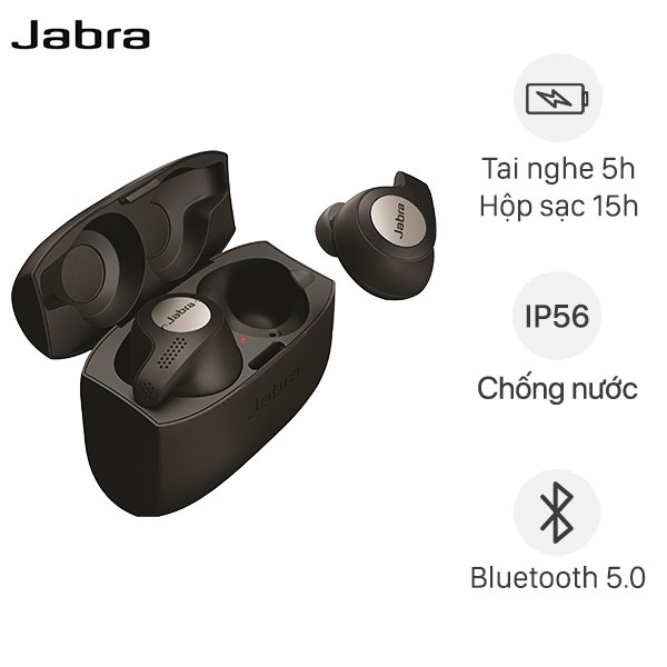 Tai nghe Bluetooth True Wireless Jabra Elite Active 65T Đen Titanum