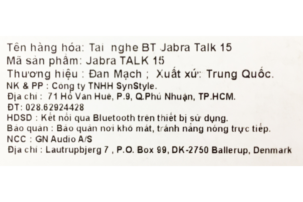 Tai nghe Bluetooth Jabra Talk 15 Đen - 8