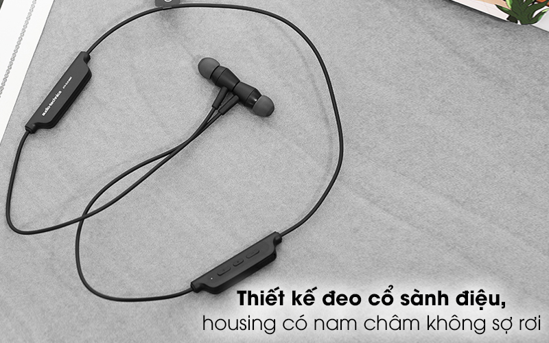 Tai nghe Bluetooth Audio Technica ATH-CLR100BT Đen - Tai nghe nhét trong dạng vòng cổ sành điệu