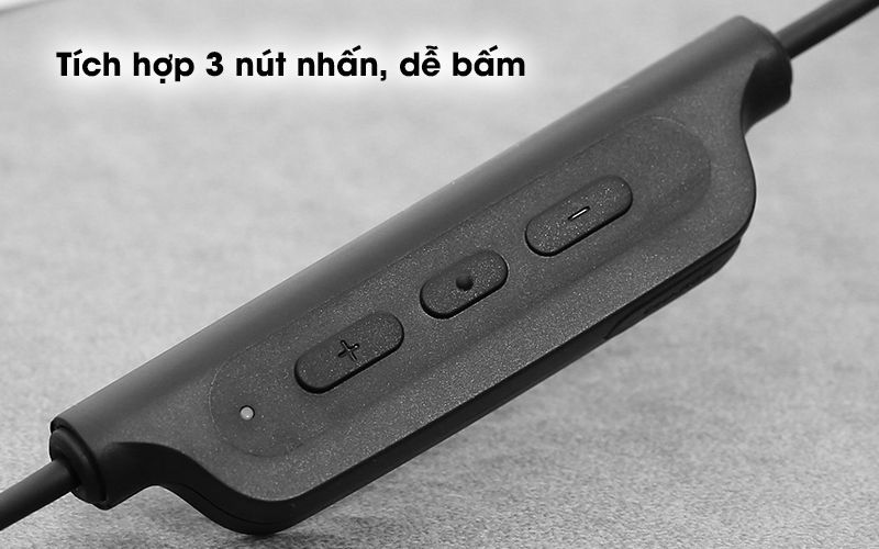 Tai nghe Bluetooth Audio Technica ATH-CLR100BT Đen - Tích hợp 3 nút nhấn bấm nảy, êm