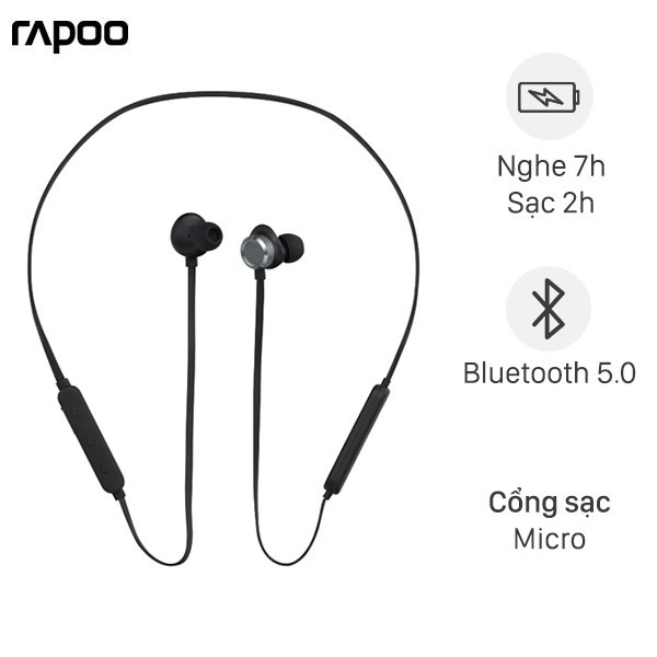 Tai nghe Bluetooth Rapoo S150 Đen