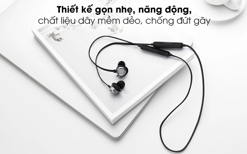 Tai nghe Bluetooth Rapoo S150 Đen - Tai nghe Bluetooth kiểu đeo quàng cổ sành điệu, màu đen thời trang