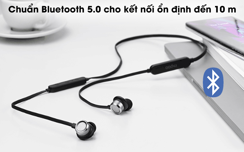 Tai nghe Bluetooth Rapoo S150 Đen - Phủ sóng trong phạm vi 10 m qua công nghệ Bluetooth 5.0 