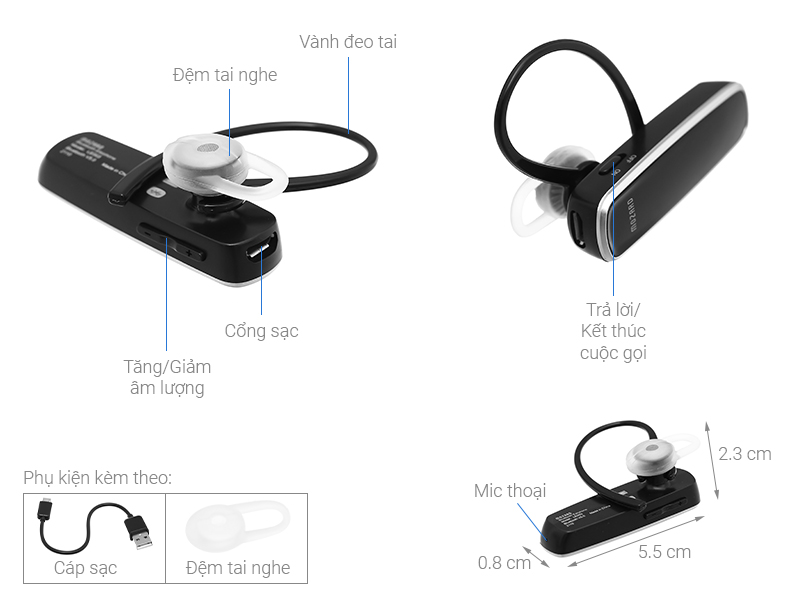 Tai nghe Bluetooth 1 Bên Mozard LE003