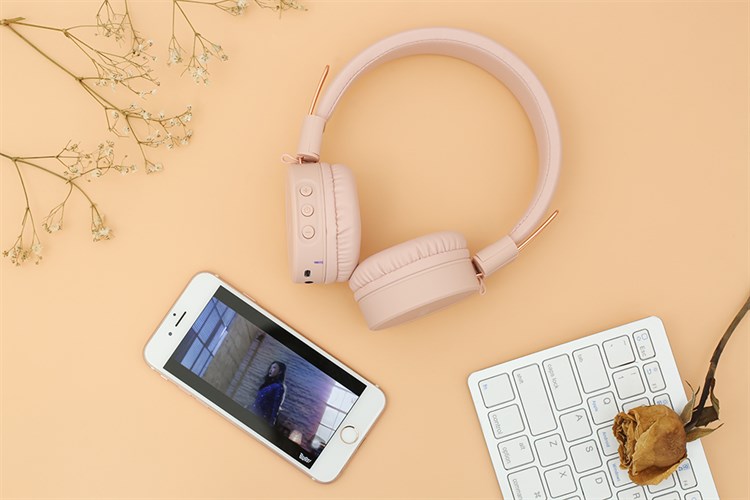 Tai nghe Bluetooth Chụp Tai Mozard K8 Màu Hồng