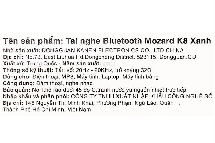 Tai nghe Bluetooth Chụp Tai Mozard K8 Màu Xanh Dương