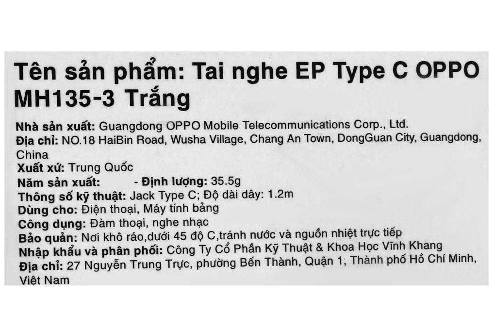 Tai nghe Có Dây Type C OPPO MH135-3 - 10