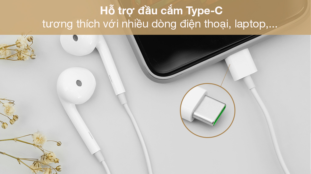 Tai nghe Có Dây EP Type C OPPO MH135-3 - Tương thích với đa số thiết bị phổ biến hiện nay