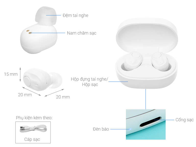 Tai nghe Bluetooth True Wireless Hydrus TS12BC