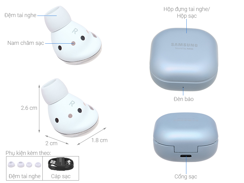 Tai nghe Bluetooth True Wireless Galaxy Buds Pro Bạc