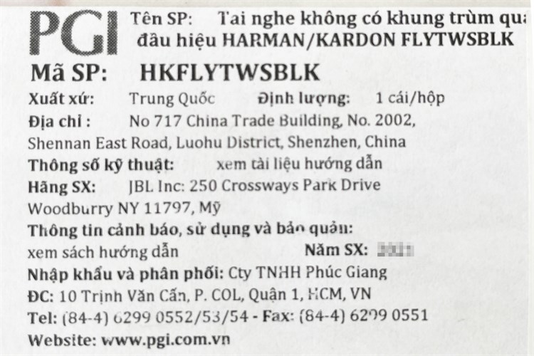 Tai nghe Bluetooth True Wireless Harman/Kardon FLY TWSBLK Màu Đen