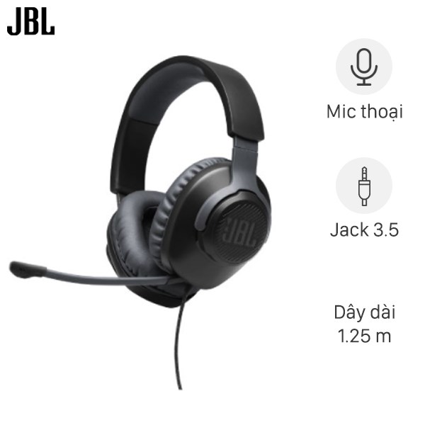 Tai nghe chụp tai Gaming JBL QUANTUM 100 Đen