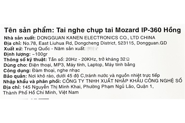 Tai nghe Chụp Tai Mozard IP-360 Màu Hồng