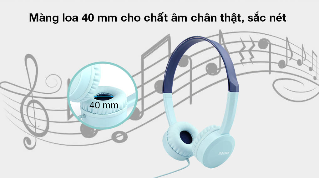 Tai nghe chụp tai Mozard IP-360 - Tái tạo chất âm chân thật, sắc nét qua màng loa 40 mm